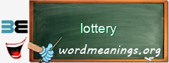 WordMeaning blackboard for lottery